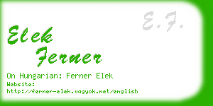 elek ferner business card